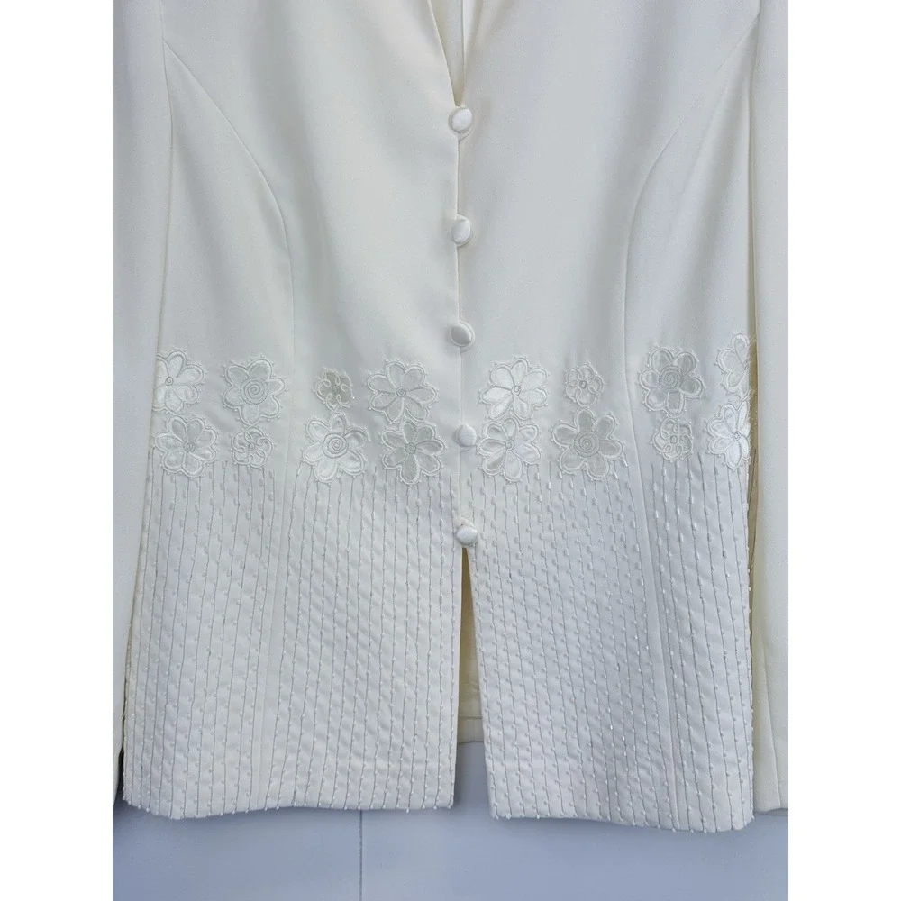 John Meyer Women's 16  Floral Embroidered Sequence Beaded Formal‎ Blazer Jacket